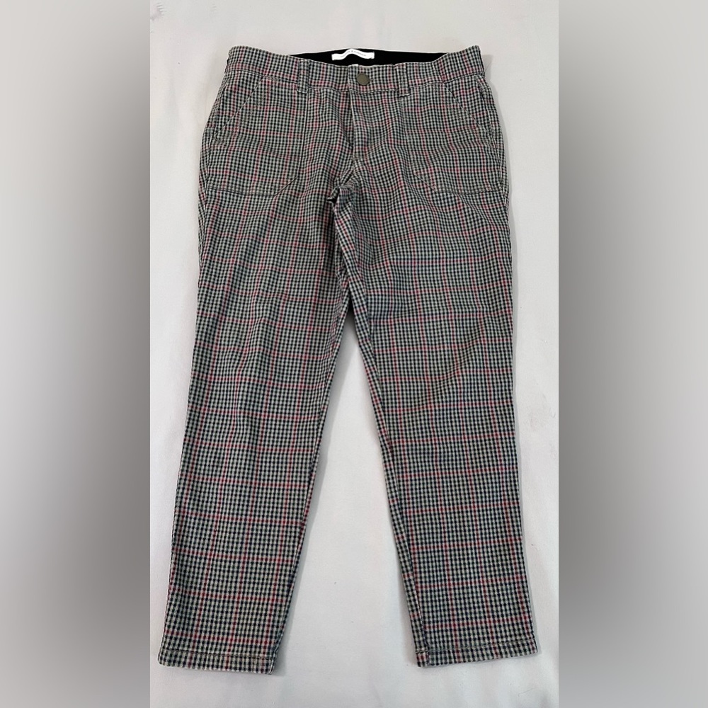 Vintage America Black, White & Red Houndstooth Slim Pants